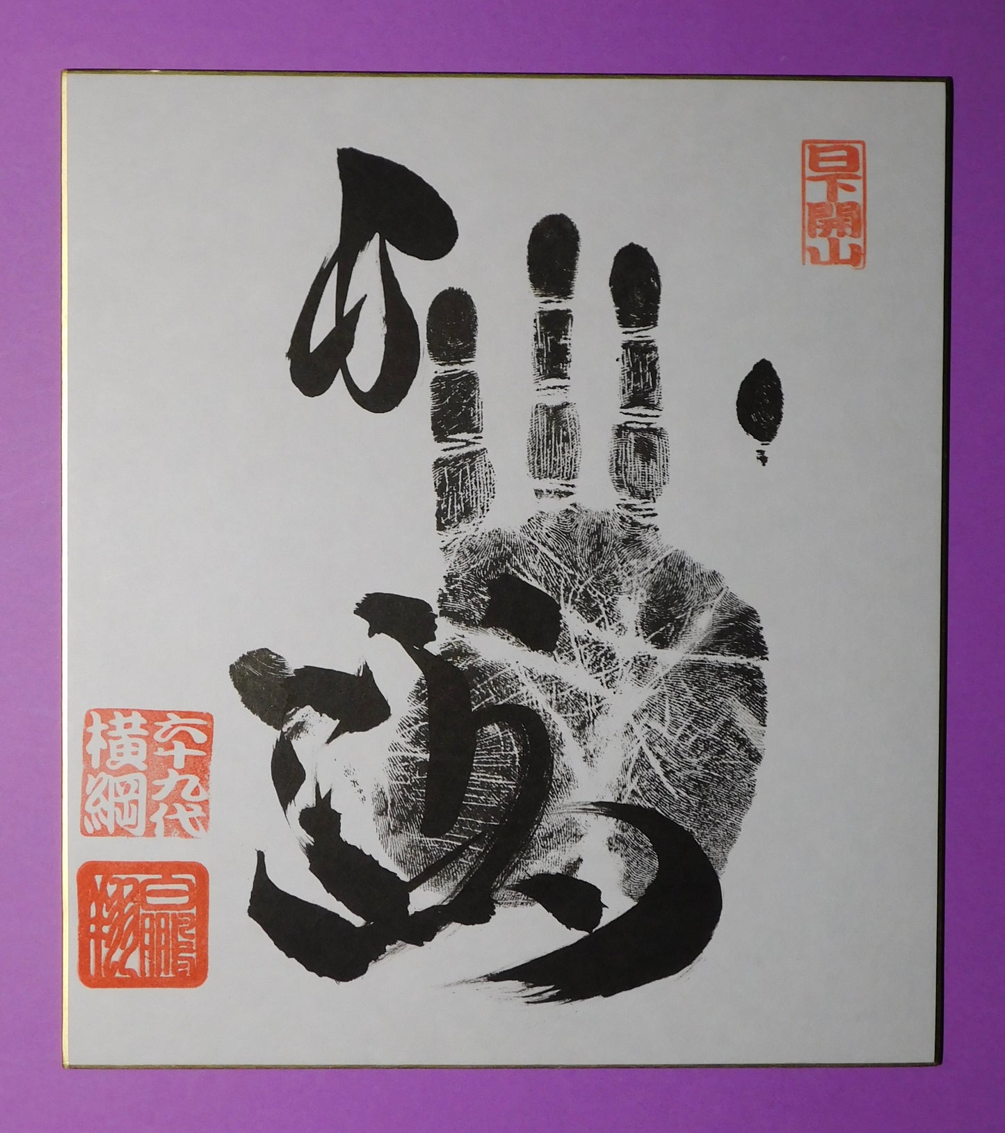 Retired - 69th Yokozuna Hakuho Tegata (black) - with banzuke!!