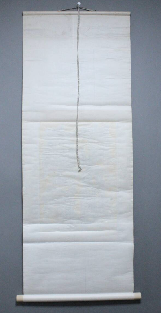 Rare double Yokozuna torikumi - Kitanoumi v Takanohana - scroll mounted